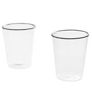 HAY Glas Rim Clear, sort, 2 stk