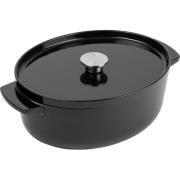 KitchenAid Støpejernsgryte oval 30 cm/5,6 liter, onyx black