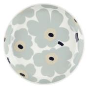 Marimekko Unikko tallerken 20,5 cm, hvit/grå/sand/blå