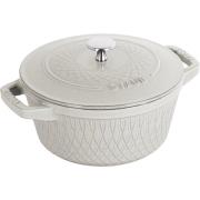 Staub Twister støpejernsgryte 24 cm, white truffle