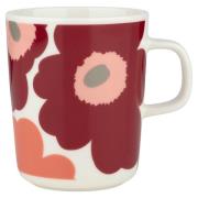 Marimekko Unikko kopp 2,5 dl, hvit/cherry/rød