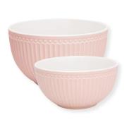 GreenGate - Everyday Alice serveringsskål sett 2 deler pale pink