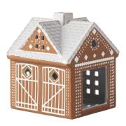 Kähler - Pepperkakehus lyshus julestall 11,5 cm brun