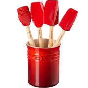 Le Creuset - Sett m/4 Craft redskaper i redskapkrukke cerise