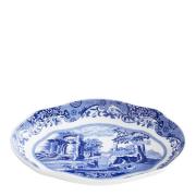 Spode - Blue Italian oval tallerken 21 cm blå/hvit