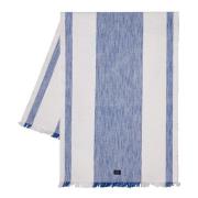 Lexington - Striped bordløper med frynser 250x50 cm blå/hvit