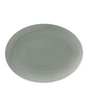 Lyngby Porcelæn - Rhombe Earth ovalt serveringsfat 28,5x21,5 cm moss