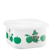 Muurla - Mummi emaljeboks med lokk 1,5L grønne epler