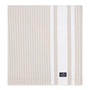 Lexington - Icons stripete oxfordduk 180x180 cm beige/hvit