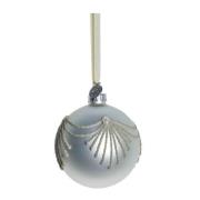 Lene Bjerre - Perline juledekorasjon 8 cm blå/benhvit