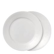 Royal Copenhagen - Hvit Riflet tallerken 22 cm 2 stk