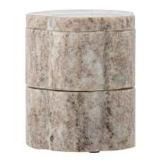 Bloomingville - Krukke med lokk Nezli i marmor 25 cl hvit