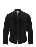 Clark Zipped Suede Shirt Jacke Skinnjakke Skinnjakke Black Jofama