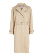 Essential Trench Coat Trench Coat Kåpe Beige Calvin Klein