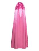 Visittas Halterneck Maxi Dress - Noos Maxikjole Festkjole Pink Vila