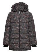 Jacket - Quilt - Long - Aop Fôret Jakke Black Color Kids