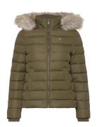 Tjw Basic Hooded Down Jacket Fôret Jakke Khaki Green Tommy Jeans