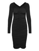 Vmgilsa Ls V-Neck Calf Dress Vma Kort Kjole Black Vero Moda