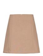 Slfrita Mw Short Skirt Camel Mel Noos Kort Skjørt Beige Selected Femme