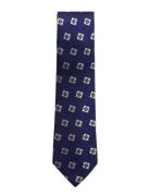 Blue Orange Triple Square Silk Tie Slips Navy AN IVY