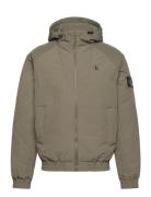 Hooded Padded Harrington Fôret Jakke Khaki Green Calvin Klein Jeans