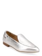 Biatracey Leather Loafer Metallic Mokasiner Lave Sko Silver Bianco