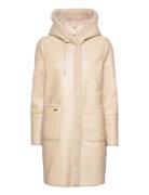 Clara Hooded Parka Outerwear Parka Coats Cream GUESS Jeans