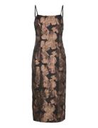 Slftriana Midi Strap Dress B Knelang Kjole Black Selected Femme