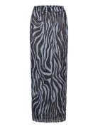 Tjw Lr Zebra Knit Maxi Skirt Langt Skjørt Navy Tommy Jeans