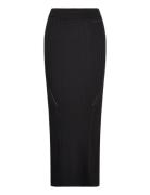 Iconic Rib Maxi Skirt Langt Skjørt Black Calvin Klein