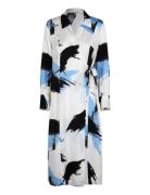 Josie Wrap Dress Knelang Kjole White Second Female