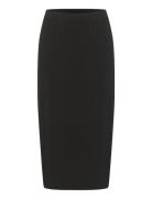 Kamalli Jersey Skirt Knelangt Skjørt Black Kaffe