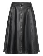 Vibrown Hw Coated Skirt Knelangt Skjørt Black Vila