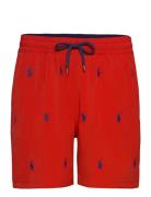 Recycled Polyester-Traveler Short Badeshorts Red Polo Ralph Lauren