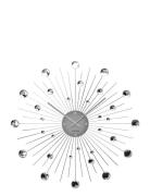 Wall Clock Sunburst Crystal Home Decoration Watches Wall Clocks Silver...