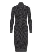 Vmaria Ls High-Neck Calf Dress Rep Knelang Kjole Black Vero Moda