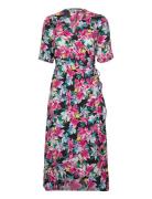 Onlleah S/S Wrap Midi Dress Ex Ptm Knelang Kjole Pink ONLY