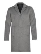 Slhdan Wool Coat O Ullfrakk Frakk Grey Selected Homme