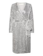 Jarjariw Wrap Dress Knelang Kjole Silver InWear