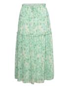 Recycled Chiffon Skirt Langt Skjørt Green Rosemunde