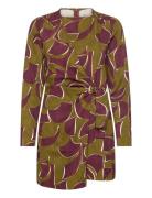 Knotted Wrap Dress Kort Kjole Khaki Green Mango