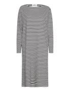 Soft Single Stripe Silas Dress Knelang Kjole Black Mads Nørgaard