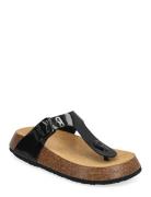 Sl Anais 24 Pu Leather Flate Sandaler Black Scholl