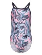 Swimsuit Sporty, Aop Badedrakt Badetøy Multi/patterned Color Kids