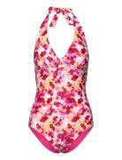 Haiti Halterneck Swimsuit Badedrakt Badetøy Pink Abecita