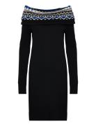 Fair Isle Off-The-Shoulder Sweater Dress Knelang Kjole Black Lauren Ra...