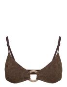 Ring Lissio Crop Cocoa Lurex Swimwear Bikinis Bikini Tops Triangle Bik...