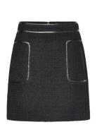 Paige Boucle Wool Blend Mini Skirt Kort Skjørt Black Malina