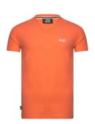 Essential Logo Emb Vee Tee Tops T-shirts Short-sleeved Orange Superdry