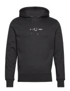 Embroid H Sweatshirt Tops Sweat-shirts & Hoodies Hoodies Black Fred Pe...